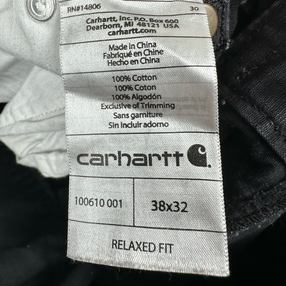 Carhartt 100610 Lumberport Ripstop Relaxed Fit Pant Black Size 38x32 - Picture 4 of 5